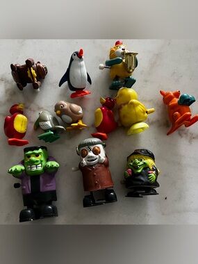 Vintage Wind Up Walkers 80’s Most Tomy Easter Halloween Set Of 12